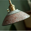 Axyaa Vintage Ceramic Pendant Light with Knob Switch and LED Copper Finish