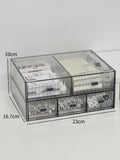 Acrylic Desk Organizer Drawer Set by Axyaa: Transparent Desktop Storage for Stationery & Books