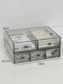 Acrylic Desk Organizer Drawer Set by Axyaa: Transparent Desktop Storage for Stationery & Books