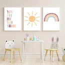 Nordic Rainbow Sun Wall Art Poster for Baby Kids Room by Axyaa
