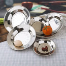 Axya Stainless Steel BBQ Plate: Thick Round Dish for Dining & Food Serving