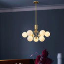 Modern Nordic Gold Chandelier with Glass Bubble Shades, Romantic LED Design by Axyaa