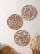 Wooden Kaleidoscope Wall Art Decor by Axyaa - Boho Living Room Accent & Gift