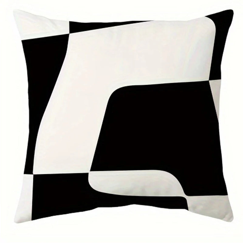 Axyaa Simple Black Line Printed Pillowcase for Living Room Sofa Chair, Home Decor