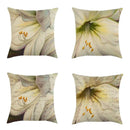 Vintage European Lily Oil Painting Linen Cushion Cover by Axyaa - 45X45CM