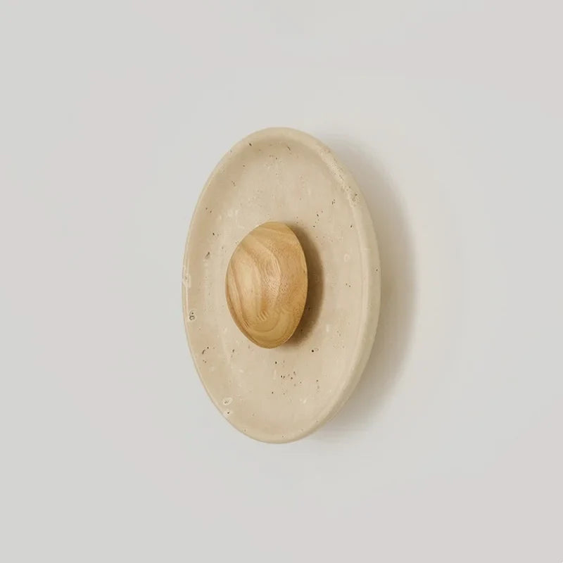 Axyaa Yellow Stone Wood LED Wall Sconce - Luxury Indoor Wall Lighting