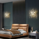 Axyaa Gold Aluminum Crystal Wall Lamp for Modern Luxury Living Room