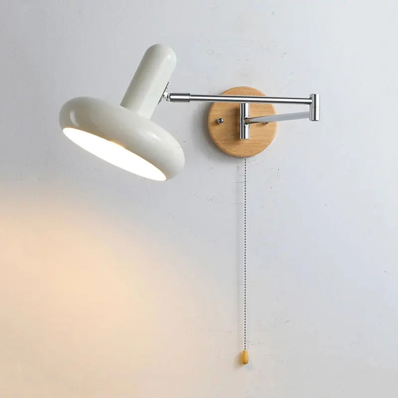 Axyaa Cream Wind Rocker Arm Wall Lamp | Vintage Telescopic Reading Lamp