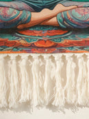 Macrame Yoga Wall Tapestry by Axyaa - Boho Meditation Goth Decor for Bedroom