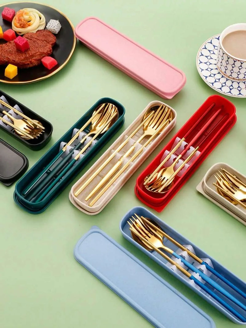 Axyaa Stainless Steel Cutlery Set with Storage Box - 3 Pieces