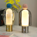Axyaa Glass Mushroom Desk Lamp: Nordic Style USB Plug Table Light