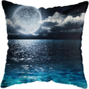 Axyaa Moonlit Waterfall Mountain Landscape Pillow Covers
