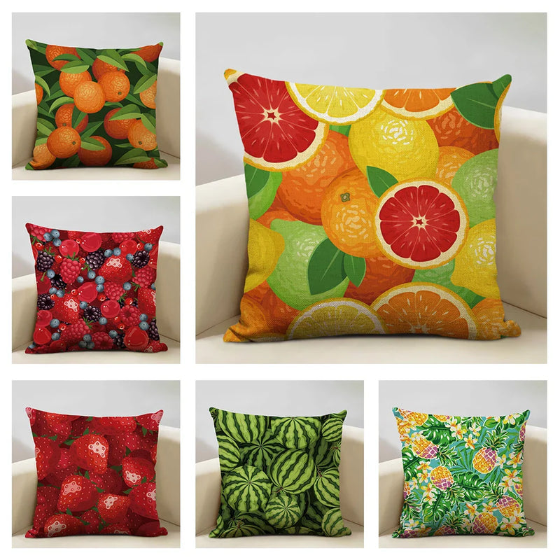 Axyaa Tropical Fruit Cushion Covers for Camper Decor and Dining Chair Pillowcase