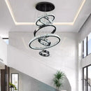 Axyaa Crystal Chandelier Stair Pendant Lamp Living Room Lighting