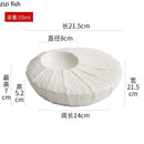 Axyaa Relief Texture Ceramic Plate Creative Insulation Sushi Dessert Serving Plate