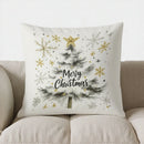 Axyaa Christmas Tree & Snowflake Pillow Cover for Sofa, Bedroom, Car