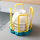 Axyaa Bowl Rack Desktop Organizer: Retractable, Durable, Plastic Kitchen Storage Shelf