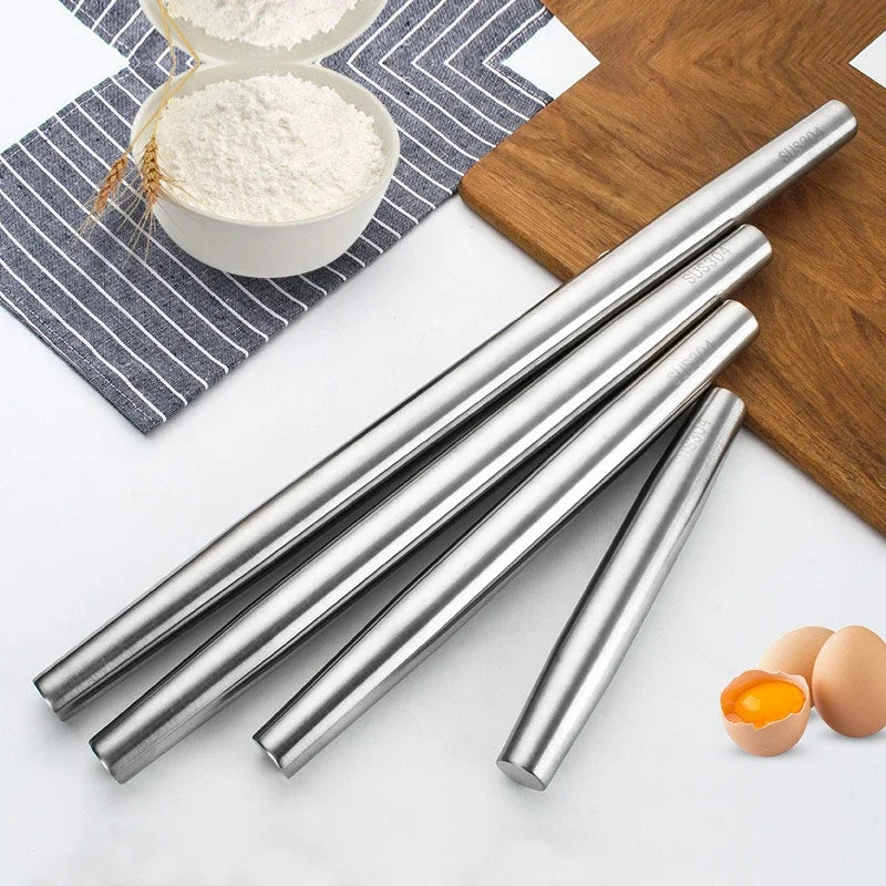 Axya 304 Stainless Steel Rolling Pin for Baking, Dumpling, Noodle & Cake Decorating