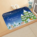 Axyaa Christmas Santa Elk Door Mat - Home Kitchen Bathroom Non-Slip Carpet