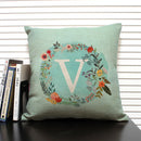 Axyaa 26 Letter Design Linen Sofa Cushion Cover 45x45cm Pillow Case for Bedroom & Living Room