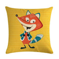 Axyaa Cartoon Animal Linen Throw Pillow Cover Home Sofa Bed Decoration 45*45cm