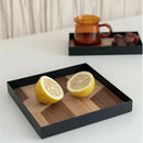 Axyaa White Square Jewelry Tray with Handle - Stylish Storage and Decor Tray