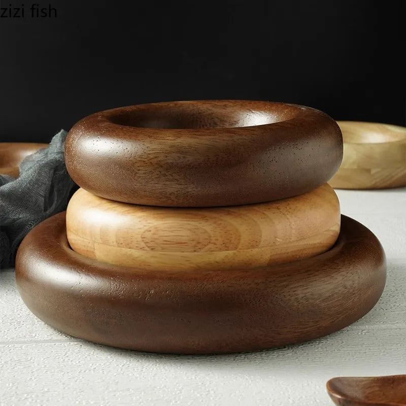 Axya Solid Wood Dim Sum Plate - Restaurant Dessert Bread Molecular Cuisine Display Plate