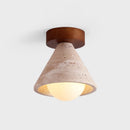 Axyaa Retro Style Yellow Cave Stone Ceiling Light for Hallway and Dressing Room
