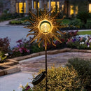 Solar Sun Garden Statue Light by Axyaa - Cracked Glass Ball LED Decor