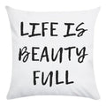 Axyaa Beauty Life Place Love Polyester Cushion Cover Decorative Pillow Case