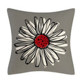 Axyaa Modern Daisy Grey Pillow Covers for Couch and Bed