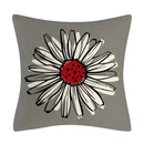 Axyaa Modern Daisy Grey Pillow Covers for Couch and Bed