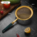 Axyaa Stainless Steel Green Handle Strainer Colander - Kitchen Essentials