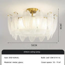 Axyaa Luxury Feather Crystal Chandelier - Cream Style Main Bedroom Lighting