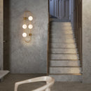 Axyaa Modern Black Wall Lights with White Glass Ball Lampshade