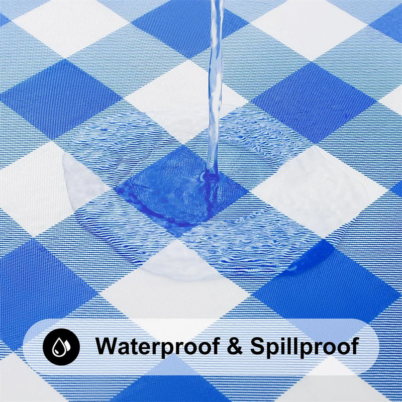 Axyaa Waterproof Stretch Vinyl Rectangle Table Cover for Home Parties and Outdoor Activities