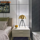 Axyaa Gold Triangle Iron Frame Table Lamp - Retro Modern Decorative Desk Lamp