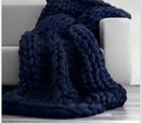 Axyaa Chenille Chunky Knit Blanket - Cozy, Warm & Thick Handmade Throw