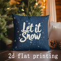 Axyaa Merry Christmas & Let it Snow Pillow Covers for Sofa, Bedroom, Car