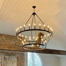 Axyaa Black Metal Chandelier Lighting for Living Room Loft, LED Pendant Lights for Villa Stairs