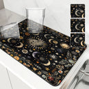 Axyaa Moonlit Flowers Draining Mat: Absorbent, Antiskid, Quick Dry and Super Draining