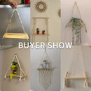 Axyaa Macrame Floating Wall Shelf for Modern Home Decor