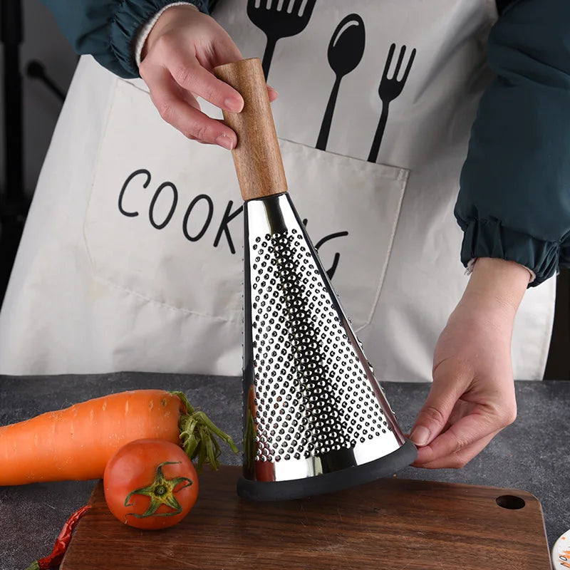 Axyaa Wooden Handle Food Processor Grater Slicer for Fruits & Vegetables