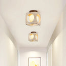 Axyaa Wabi Sabi Corridor Light: Yellow Cave Stone Antique Retro Entryway Ceiling Lights