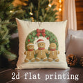 Axyaa Gingerbread Christmas Pillow Covers - Decorative Cushion Set for Sofa, Bedroom, Car