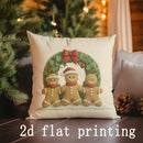 Axyaa Gingerbread Christmas Pillow Covers - Decorative Cushion Set for Sofa, Bedroom, Car
