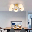 Axyaa Milk White Glass Ball Chandelier Ceiling Lights
