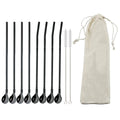 Axyaa Stainless Steel Reusable Colorful Straw Spoon for Cocktails and Coffee