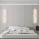 Adjustable Linear LED Wall Lamp for Bedside Foyer in Black/White by Axyaa