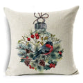 Axyaa Christmas Birds Garland Cushion Cover